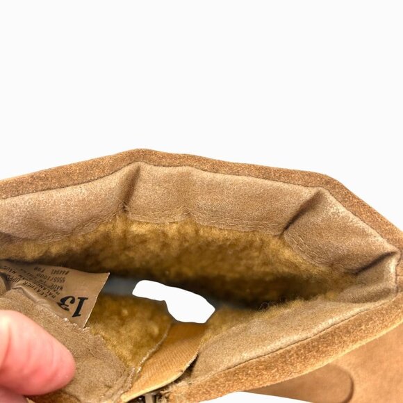 TOTES QUILTED TAN SUEDE LEATHER MEN'S SHORT BOOTS - 13 - Picture 6 of 8